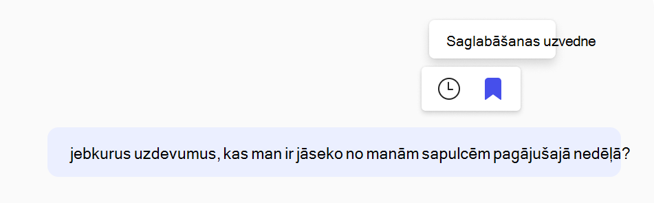 Ekrānuzņēmums, kurā parādīts, kā saglabāt uzvedni.