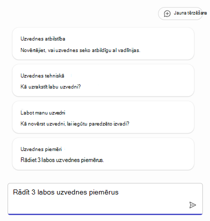 Uzvedņu saraksts, lai palīdzētu sākt veidot aģentu