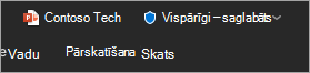 Ekrānuzņēmums, kurā redzama virsrakstjosla, kurā redzama failu sensitivitātes etiķete.