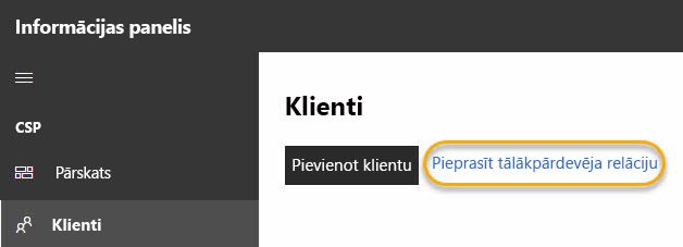 Tālākpārdevēja attiecību pieprasīšana