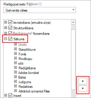 Lentes vienumu secības maiņa