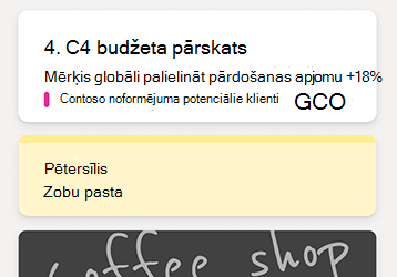 Piezīmju paraugi OneNote plūsmā