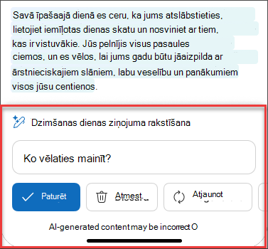 Daži Pēc rūpīgas izvērtēšanas teksts no e-pasta melnraksta, izmantojot Copilot operētājsistēmā iOS un Android