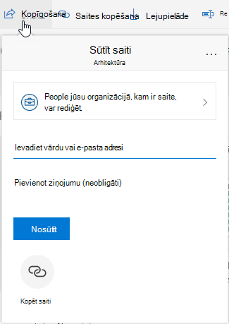 Tiek rādīta faila kopīgošanas opcija