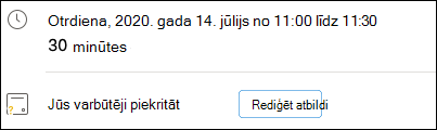 RSVP rediģēšana no notikuma.