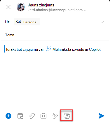 Ziņojuma sastādīšanas lodziņš iOS un Android ierīcēs