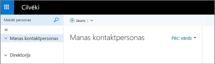 Attēls, kurā redzams, kā izskatās lapa Personas programmā Outlook Web App