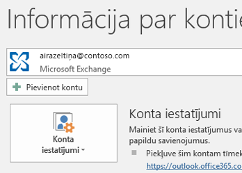 Pievienojiet jaunu kontu.