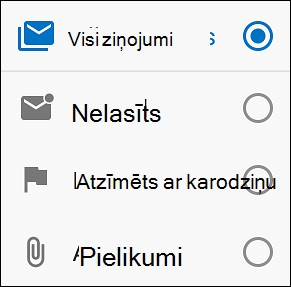 Atlasiet, kā vēlaties filtrēt savus ziņojumus