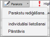Izvēlne Paraksts