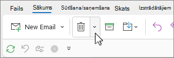 Atlasīta sarunas tīrīšanas bultiņa uz leju