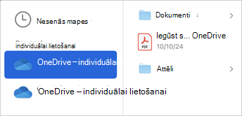 Atlasiet mākoņkrātuves kontu, lai meklētu failus, kurus vēlaties pievienot e-pasta ziņojumam.