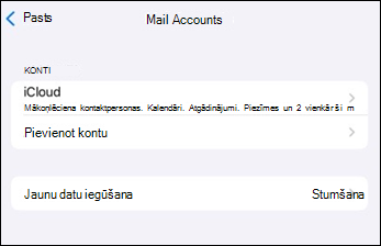 Outlook mobilā pasta programma konta pievienošana iOS ierīcē