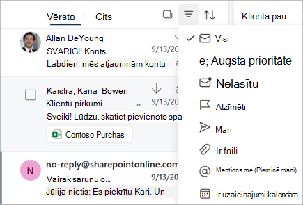Ziņojumu filtrēšana
