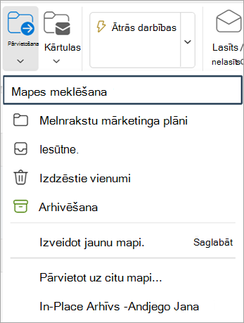 Atlasīt Pārvietot no lentes