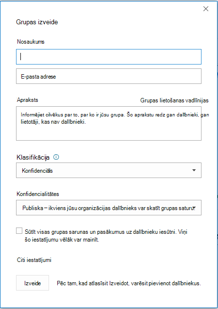 Grupas izveide
