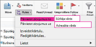 Rules: Move messages...