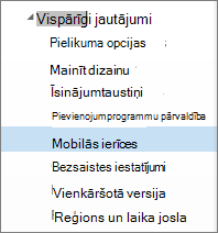 Vispārējās > mobilās ierīces