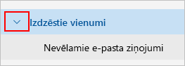 Ekrānuzņēmums, kurā redzama izvērstā izdzēsto vienumu mape.