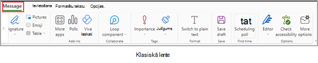 Vienkāršots lentes skats
