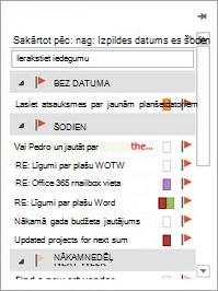 Lai skatītu savus uzdevumus, norādiet uz uzdevumiem navigācijas joslā