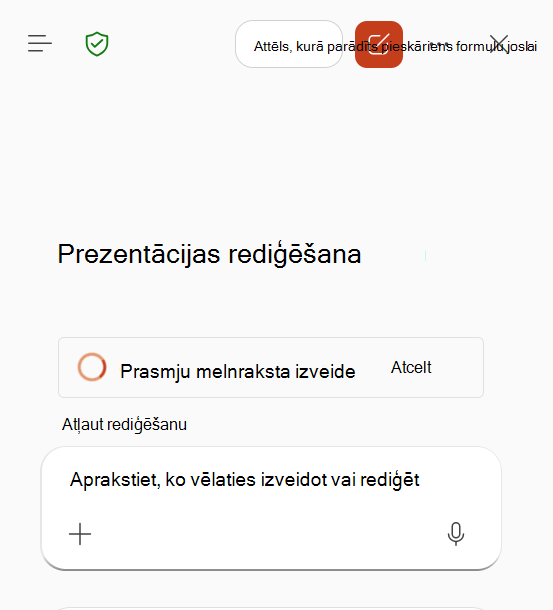 Ekrānuzņēmums, kurā redzams, kā Copilot apstrādā ierakstītu darbplūsmu, lai izveidotu prasmju melnrakstu.