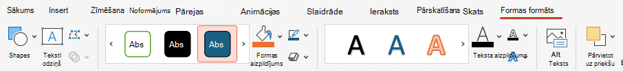 Ekrānuzņēmums ar cilni Rīki.