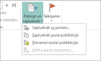 Poga Pabeigt & Sapludināt sūtījumus