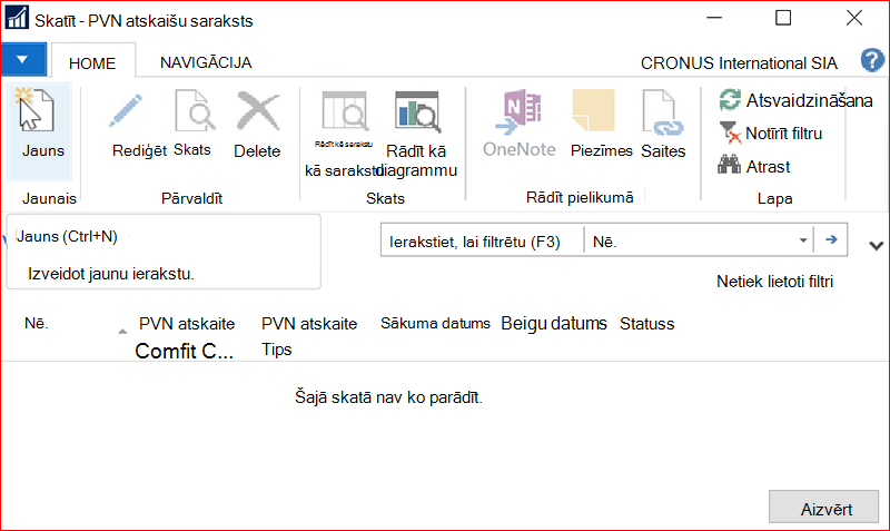 Loga PVN atskaišu saraksts ekrānuzņēmums