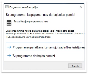Program Compatibility Assistant popup after closing application
