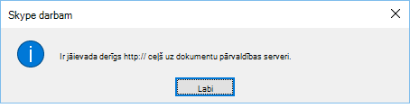Kļūdas ziņojums, kas redzams, ja mēģināt atvērt failu no atrašanās vietas, kas nav OneDrive darbam