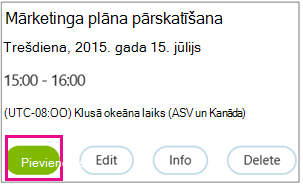 Meeting information with Join button highlighted