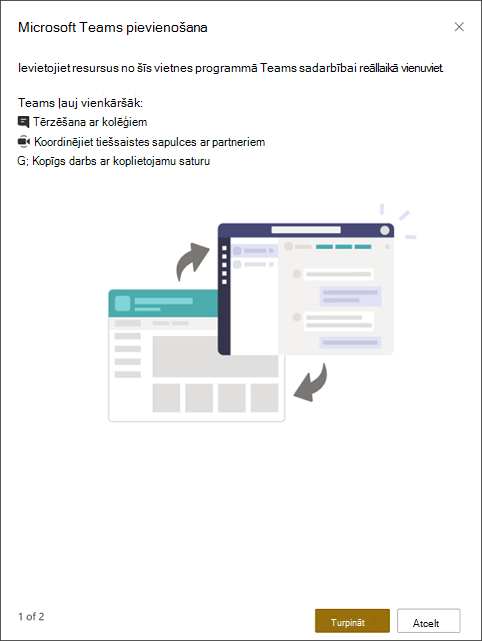 Microsoft Teams pievienošana