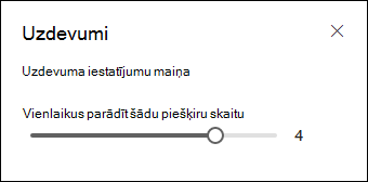 Parādāmo uzdevumu skaita izvēle.