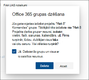 Dzēst vietnes apstiprinājumu