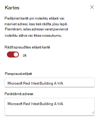 Rediģēt piespraudes etiķeti un adresi