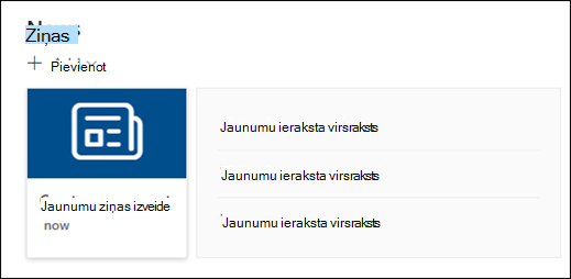 Jaunumu tīmekļa daļas priekšskatījums.