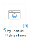 Ekrānuzņēmums ar jaunu vietrādi URL SharePoint modernajā dokumentu bibliotēkā.