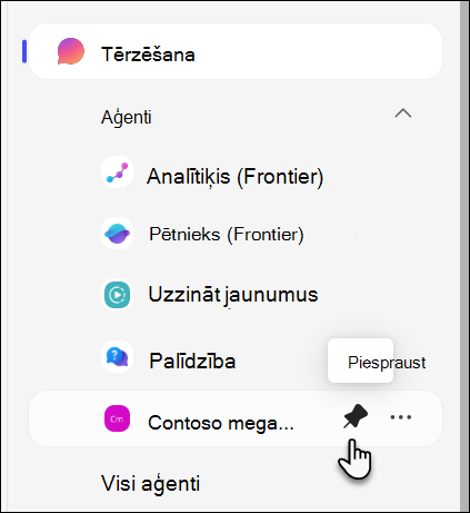 Ekrānuzņēmums ar aģenta piespraušanu