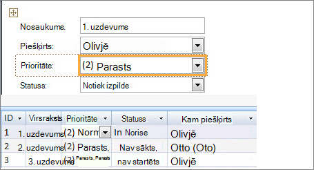 Skata izveide, izmantojot programmu Microsoft Access