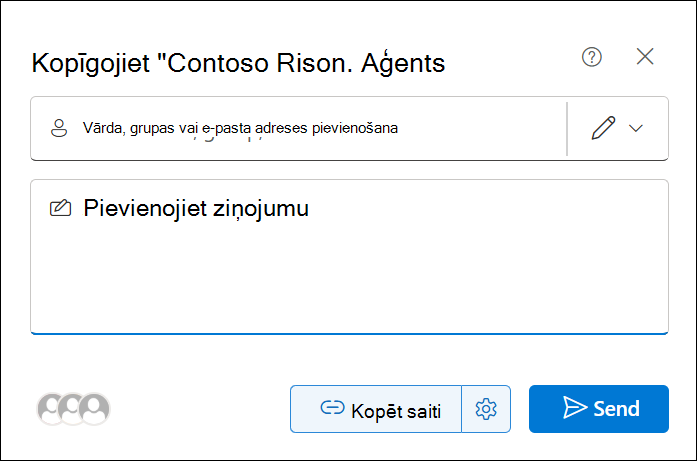 Ekrānuzņēmums, kurā redzama aģenta koplietošana no BizChat