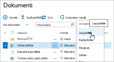 Faila lejupielādes opcija