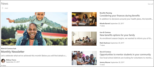 Noklusējuma ziņas grupas vietnē