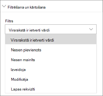 Ziņu filtrēšana un kārtošana
