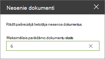 Rekvizītu rūts neseno dokumentu tīmekļa daļai.