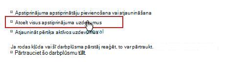 Saite Atcelt visus uzdevumus