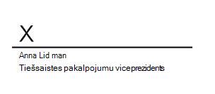 Paraksta rindiņa ir ievietota, bet vēl nav parakstīta