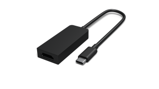 Rāda kabeli, ko var izmantot starp USB-C (mazāku) un HDMI (lielāku).
