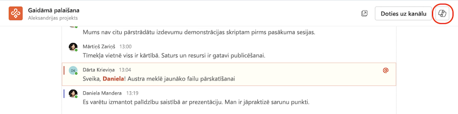 Piekļuve līdzeklim Copilot no kanālu tīrskata