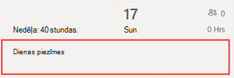 Dienas piezīmju atrašanās vieta programmu Maiņas grafikā